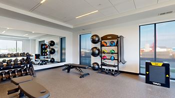 State-of-the art fitness center with yoga studio
